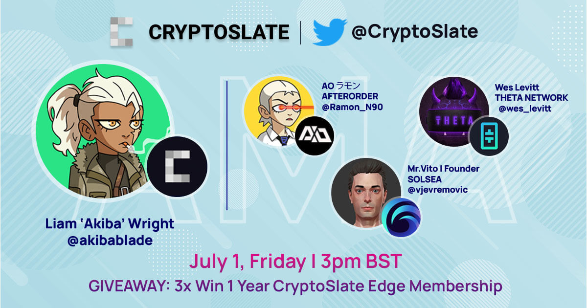 You are currently viewing Can NFTs really give you digital rights? CryptoSlate AMA with Theta Labs, AfterOrder, and SolSea