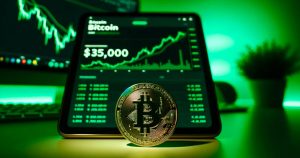Read more about the article Bitcoin jumps $4k in 4 hours as it touches $35k on BlackRock seeding anticipation